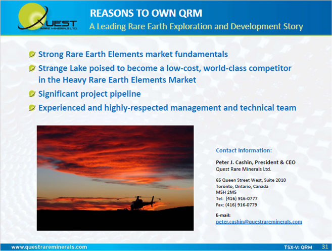 Metals News Quest Rare Minerals Exploring And Developing Rare Earth Metals To Serve The Rapidly Growing Green Technologies Industry